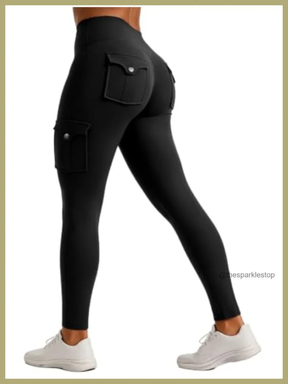 Flamingals High Waist Butt Lifting Cargo Leggings with Pockets